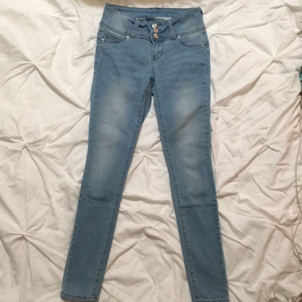 Light blue high waisted jeans